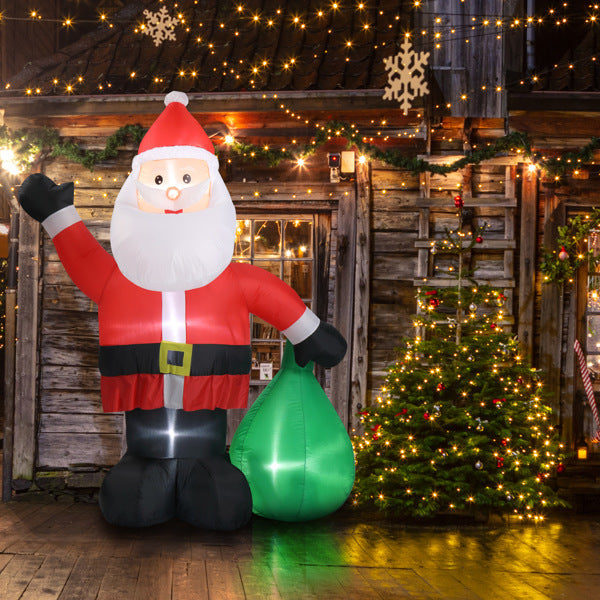 6ft Gift Santa Claus 4 LED Lights Christmas Inflatable Decoration