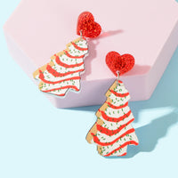 Festive Christmas Tree Pendant Dangle Earrings Dainty Seasonal Gifts