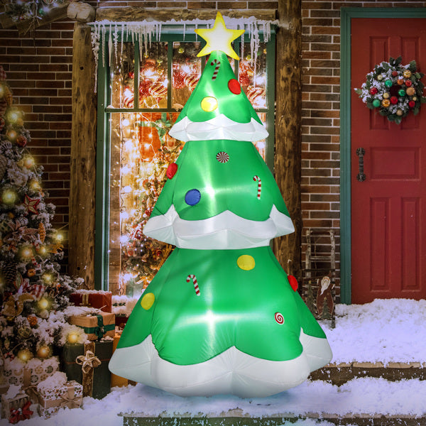 6.9ft Christmas Tree With 4 LED Light Bundles And Pocket Inflatable