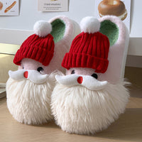 Cute Christmas Santa Claus Home Slippers - Winter Warm Indoor Non-slip