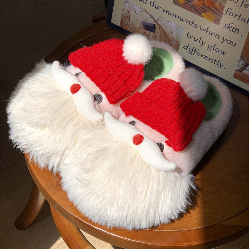 Cute Christmas Santa Claus Home Slippers - Winter Warm Indoor Non-slip