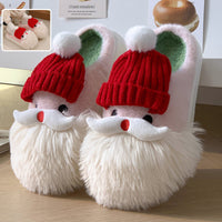 Cute Christmas Santa Claus Home Slippers - Winter Warm Indoor Non-slip