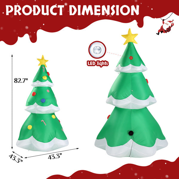 6.9ft Christmas Tree With 4 LED Light Bundles And Pocket Inflatable