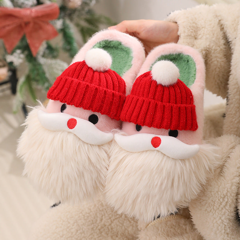 Cute Christmas Santa Claus Home Slippers - Winter Warm Indoor Non-slip
