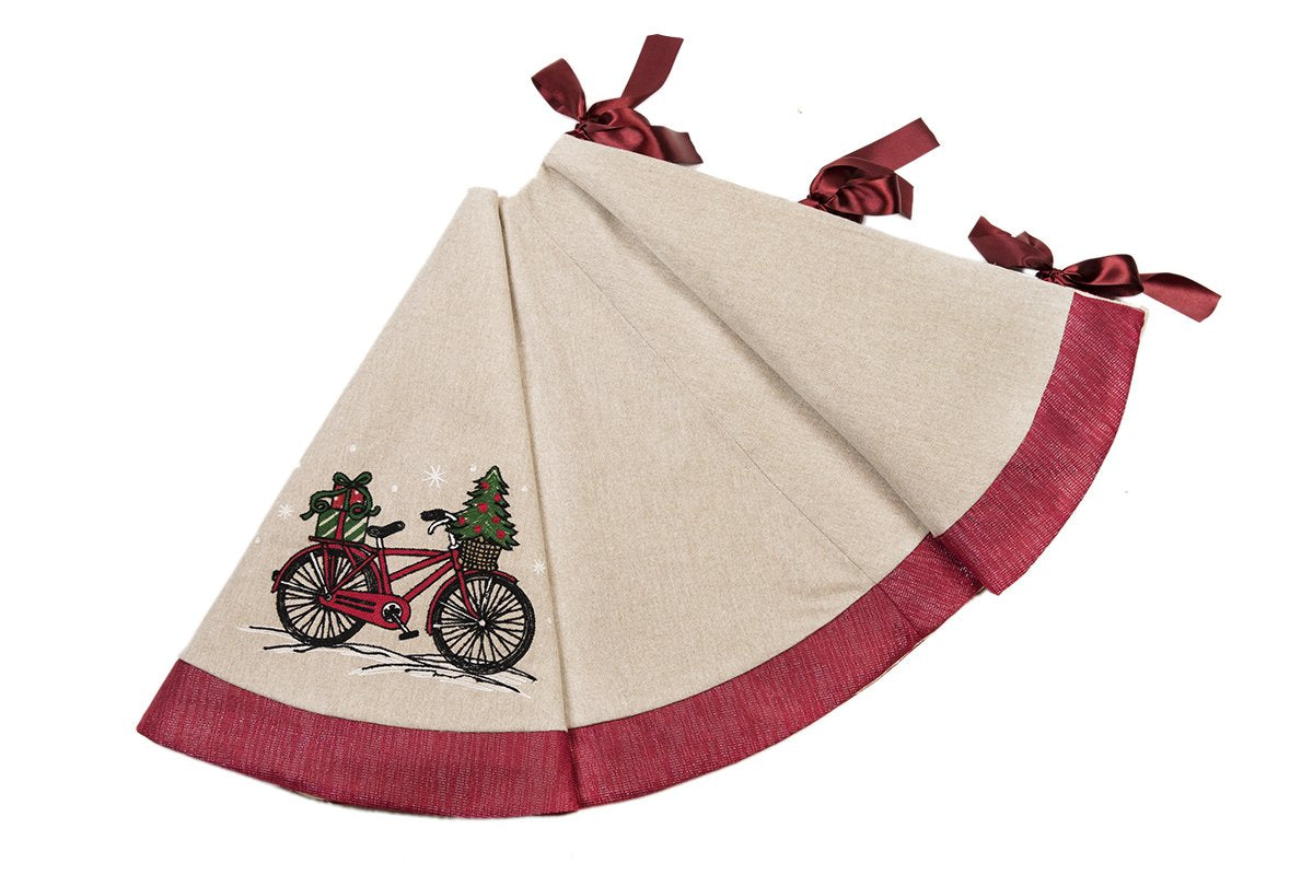 ML17132 Noel Bike Tree Skirt, 56"Rnd
