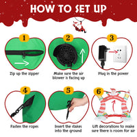 8.9ft Christmas Arch, 7 LED Lights, Drawstring Pockets, Christmas