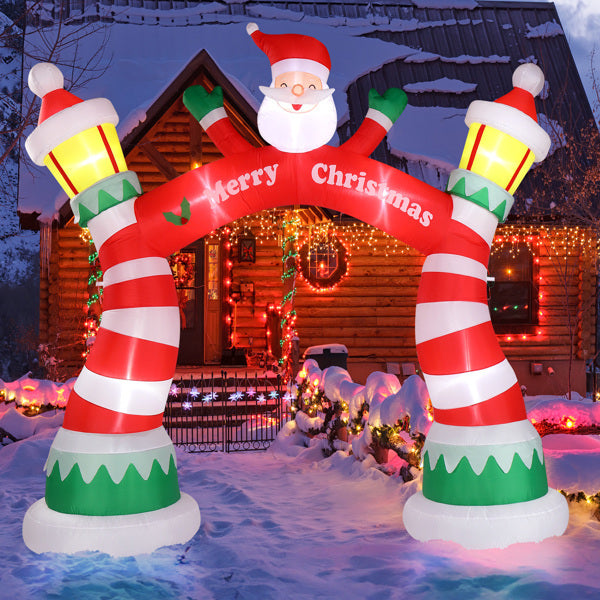 8.9ft Christmas Arch, 7 LED Lights, Drawstring Pockets, Christmas