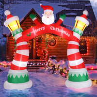 8.9ft Christmas Arch, 7 LED Lights, Drawstring Pockets, Christmas