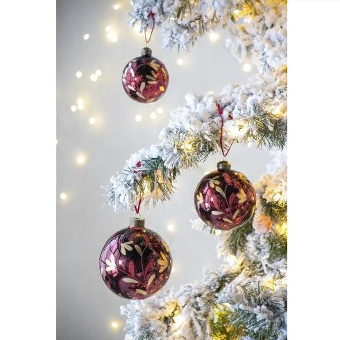 D3.9 Christmas Ball Ornaments, Glass Decorative Hanging Ball Christmas