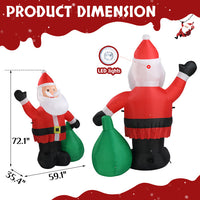 6ft Gift Santa Claus 4 LED Lights Christmas Inflatable Decoration