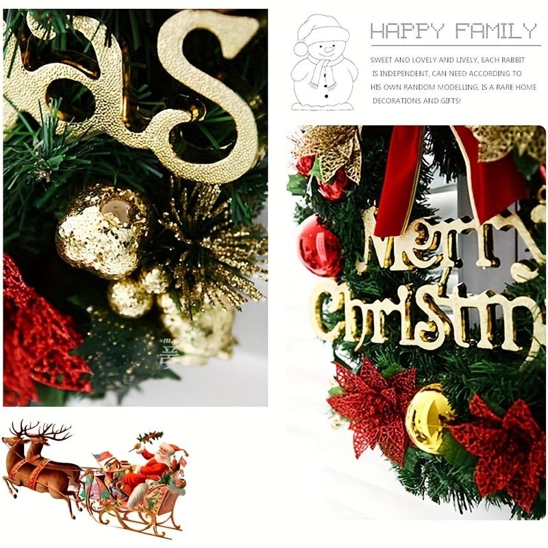 Christmas Wreath Reef For Front Door Window 24 Inch Pine Artificial