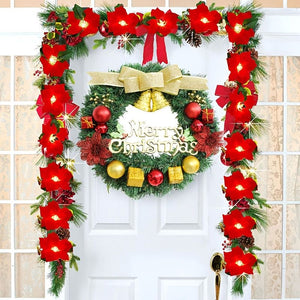 Christmas Wreath Reef For Front Door Window 24 Inch Pine Artificial