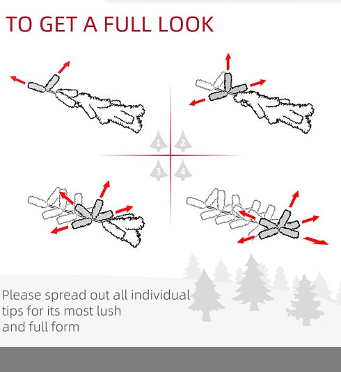 HOMCOM Prelit Holiday Christmas 4-Piece Set, Garland Wreath And Set Of