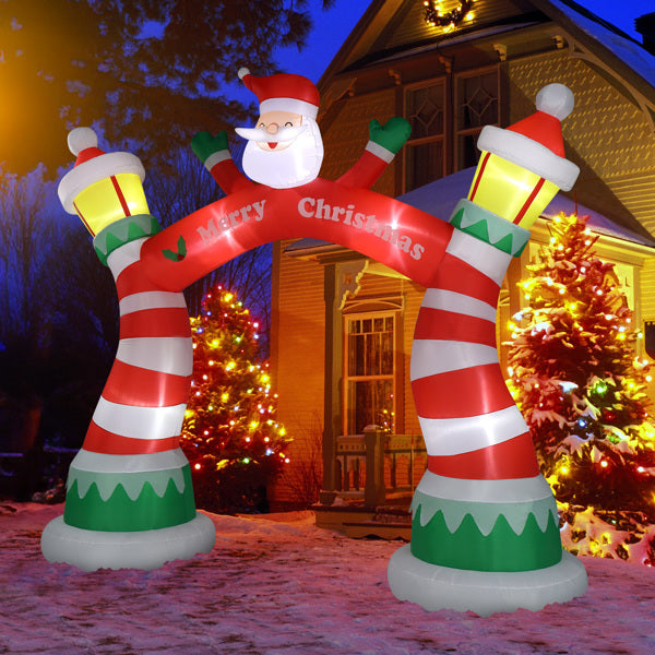 8.9ft Christmas Arch, 7 LED Lights, Drawstring Pockets, Christmas