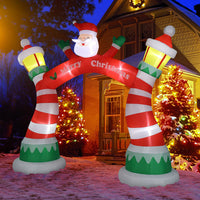 8.9ft Christmas Arch, 7 LED Lights, Drawstring Pockets, Christmas