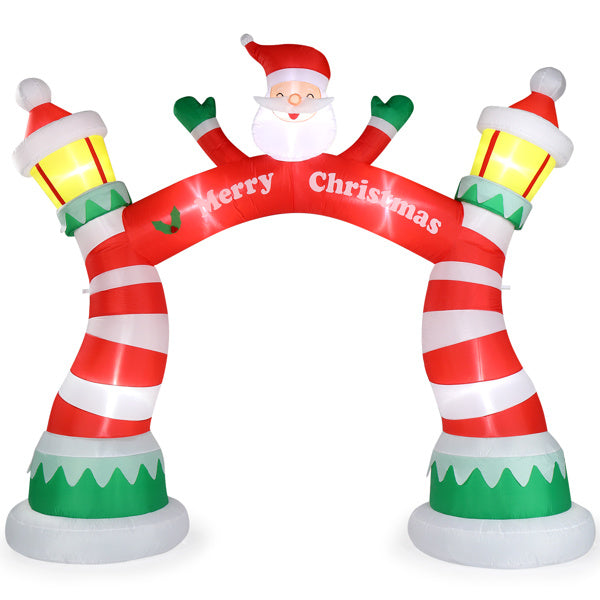 8.9ft Christmas Arch, 7 LED Lights, Drawstring Pockets, Christmas