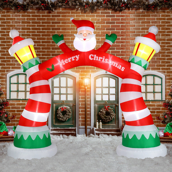 8.9ft Christmas Arch, 7 LED Lights, Drawstring Pockets, Christmas