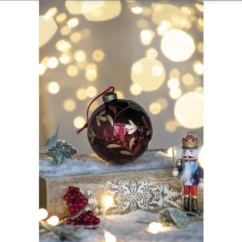 D3.9 Christmas Ball Ornaments, Glass Decorative Hanging Ball Christmas