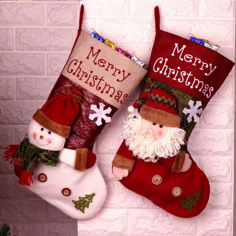 Christmas socks gift bag decoration gifts Santa Claus snowman socks